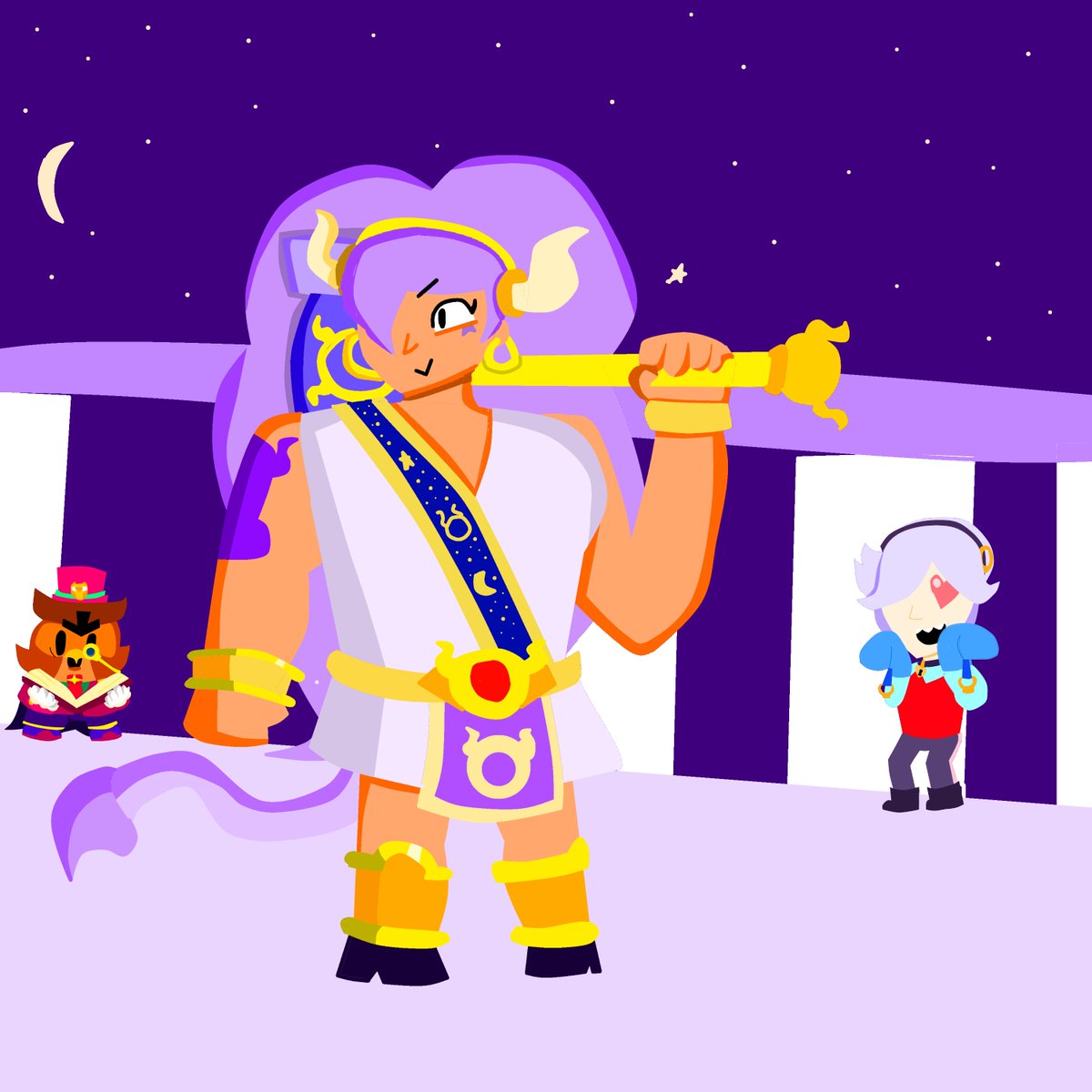 Anoxite_'s tweet image. Meet Tori βοΈ
"Guardian of the Astral Sanctum, a warrior born to fight sturdy and prepared for anything
But lying beneath that big, buff, hammer wielding exterior, lies a shy, nature-loving, soft-spoken sweetheart giantess"
#BrawlStarsArt #BrawlStarsConcept