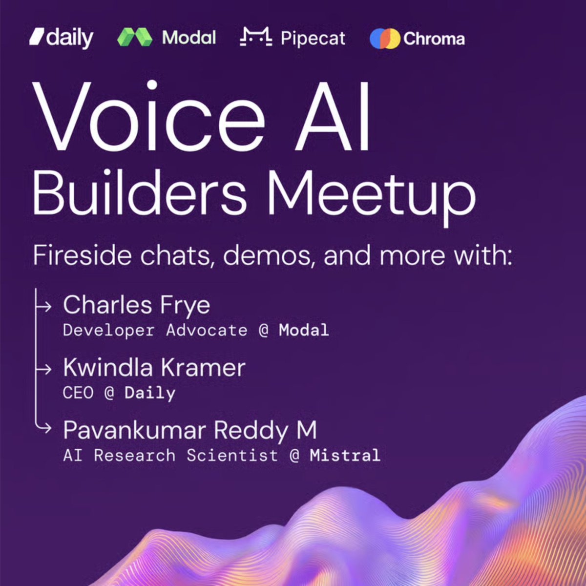 modal_labs's tweet image. 📣 Come learn about the latest in open-source voice AI! July 30th in SF
With panel & demos ft @kwindla (Pipecat), @charles_irl (Modal), Pavankumar Reddy (Mistral) and more!
Spots are limited, RSVP here: lu.ma/u3hzaj71