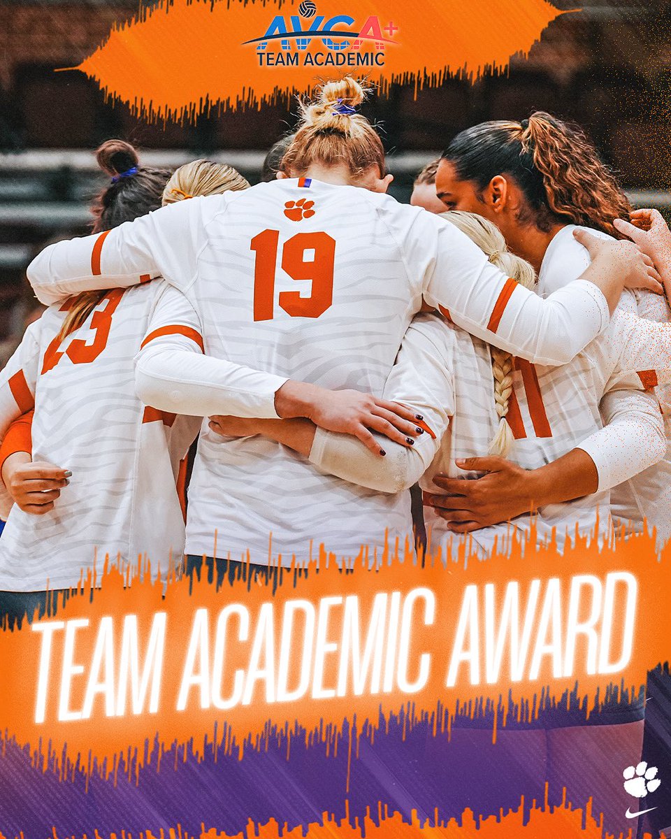 ClemsonVB's tweet image. 📚 STUDENT-athletes!
We’ve earned our 6️⃣th STRAIGHT @avcavolleyball Team Academic Award!