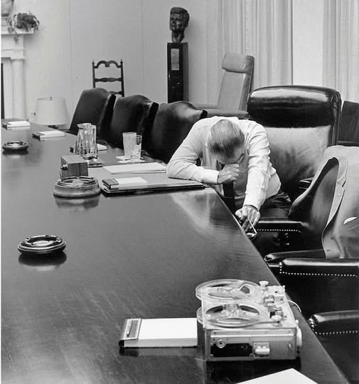 JamesTate121's tweet photo. Lyndon Johnson listening to a tape from his son-in-law, sent from Vietnam, 1968.
His son-in-law, Captain Charles S. Robb, was serving as a U.S. Marine Corps officer in Vietnam. Robb, who was married to Johnson’s daughter Lynda Bird Johnson, frequently sent tapes home as a way to keep in touch with his family while deployed in a deeply unpopular and brutal war that weighed heavily on the president’s conscience.
Johnson, who had escalated U.S. involvement in Vietnam, often listened to these tapes privately in the White House, a stark personal reminder that the war was not an abstract policy but something that affected his own family.
This moment is sometimes cited to illustrate Johnson’s deep conflict and growing anguish during the final year of his presidency, when mounting casualties, domestic unrest, and his own family’s vulnerability converged, pushing him to announce just weeks later that he would not seek re-election.