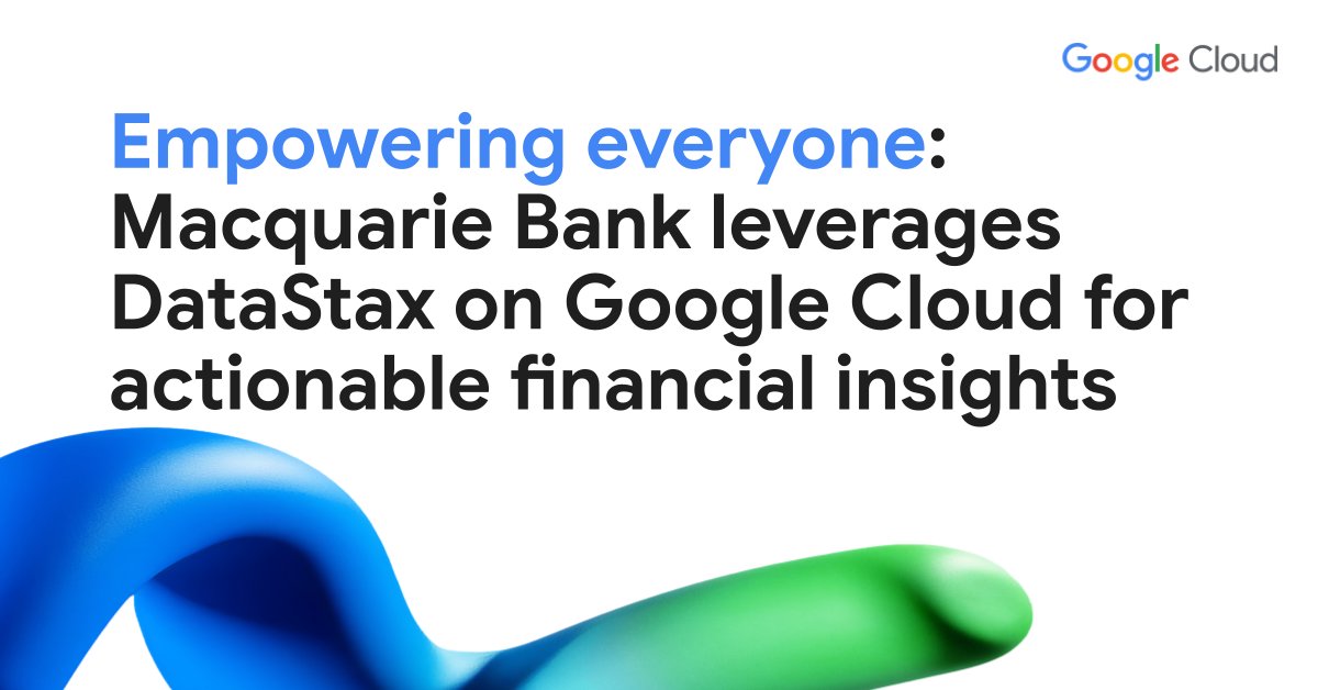 gcloudpartners's tweet image. 🏦 @Macquarie Bank is revolutionizing digital banking with Google Cloud & @DataStax. They're giving customers clearer transaction info and better budgeting tools. See how they did it → goo.gle/3TMlNN4