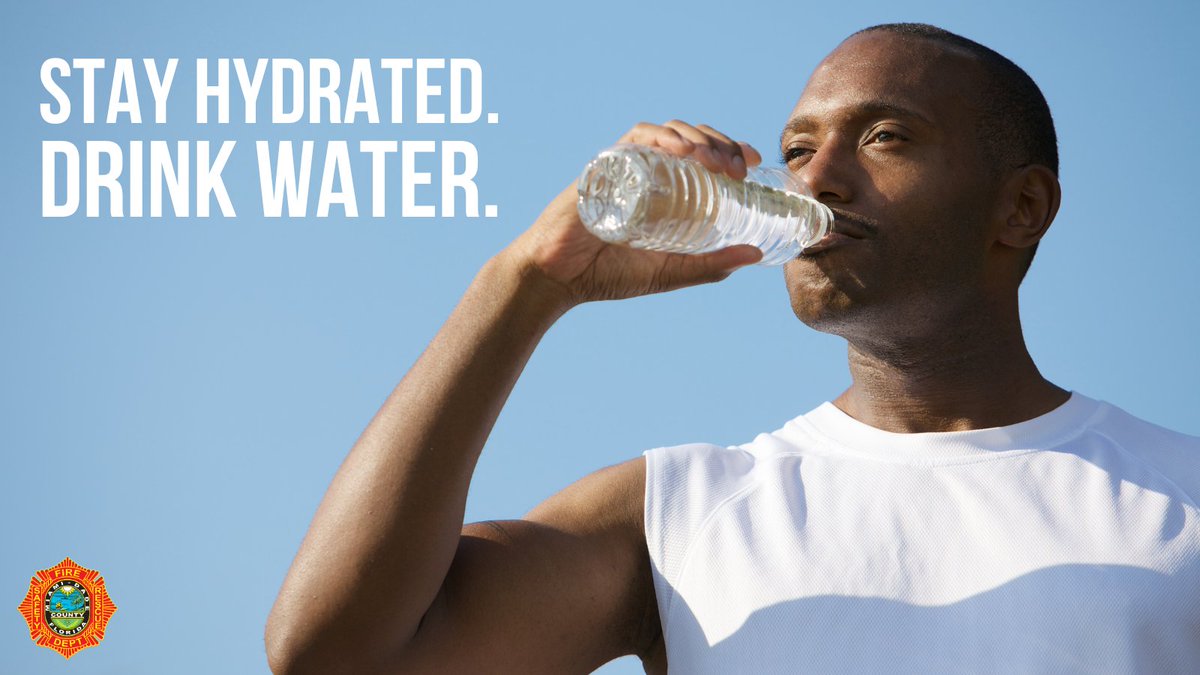 MiamiDadeFire's tweet image. With an active Heat Advisory until 6 p.m., #MDFR reminds you to take precautions to avoid heat-related illnesses. It is important to stay hydrated by drinking water and avoiding drinks with caffeine, alcohol, or high levels of sugar, as these can lead to dehydration.