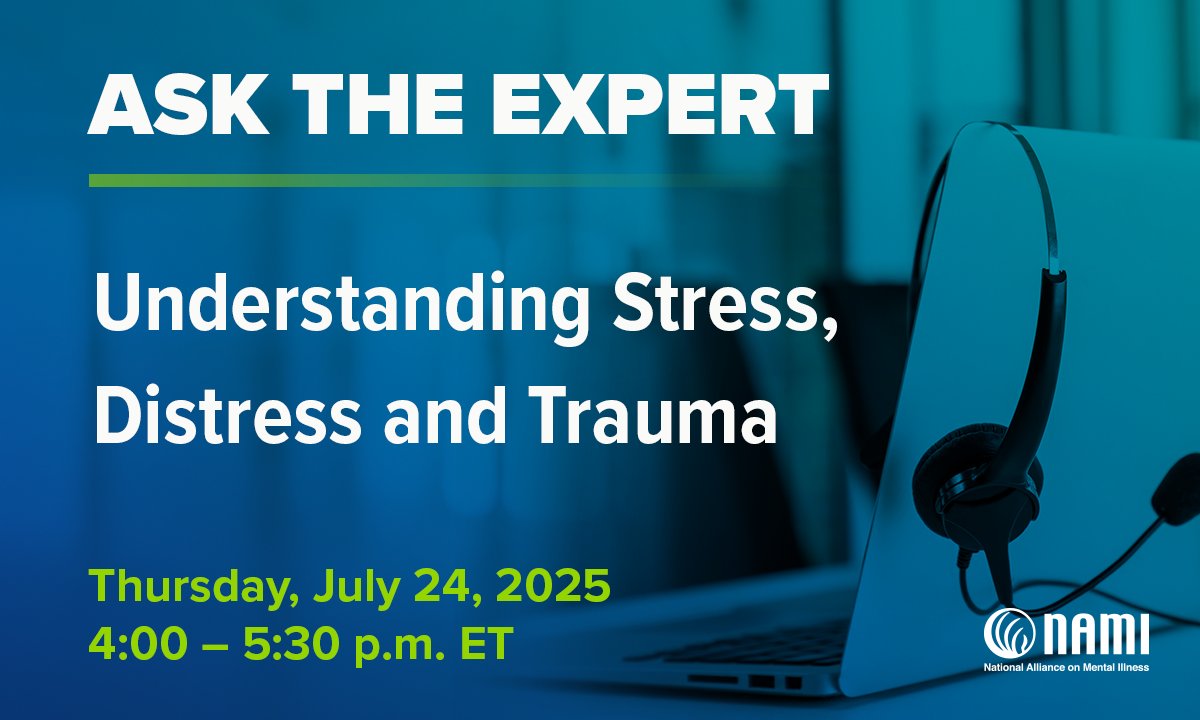 NAMICommunicate's tweet image. Stress. Distress. Trauma. We hear these words all the time—but what do they actually do to our brains?
On July 24, join NAMI for a conversation with Dr. Bruce Perry on how our brains respond to stress—and what that means for healing.
🕓 4–5:30 PM ET
🔗 Register:…