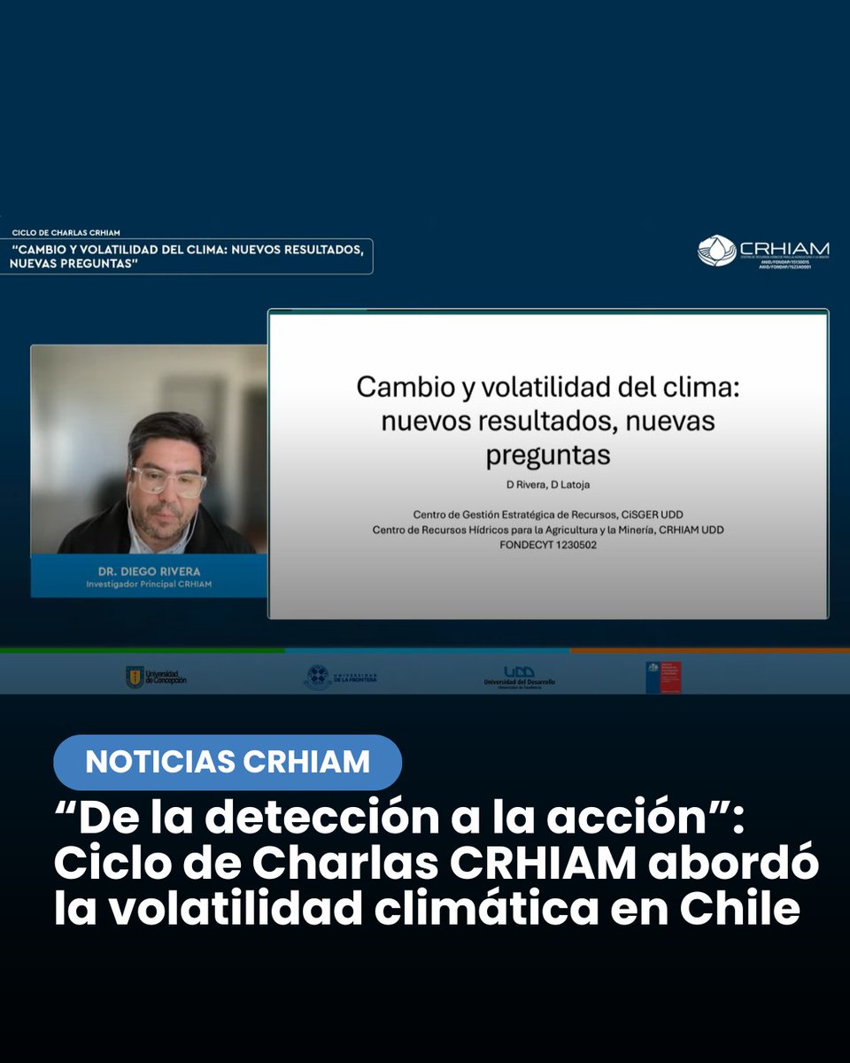 📢 ¿Cómo enfrentamos un clima cada vez más impredecible?

En esta edición del Ciclo de Charlas #CRHIAM, el Dr. Diego Rivera, investigador principal del centro, presentó “Cambio y volatilidad del clima: Nuevos resultados, nuevas preguntas”.

Revísalo en nuestro canal de Youtube 💻