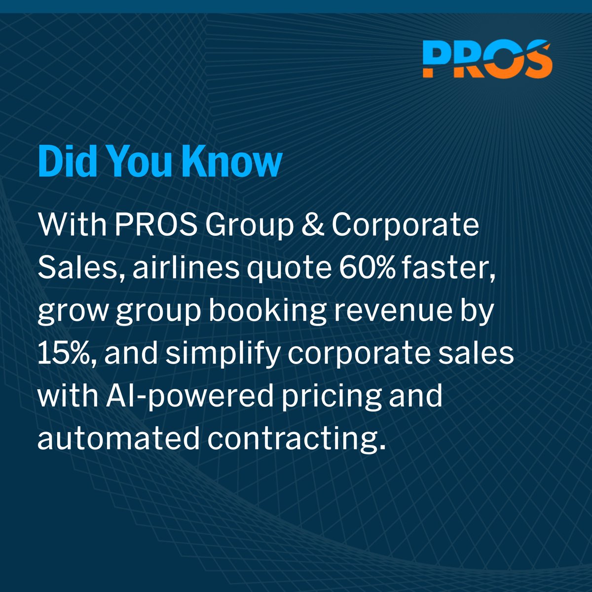 PROSTalent's tweet image. Airlines are rethinking how they sell -- and PROS is leading the way. 
From dynamic pricing to seamless quote-to-contract workflows, it’s all about speed, simplicity, and smarter selling. 
 
Learn more: ms.spr.ly/6013sDm2H 
 
#AviationSales #TravelIndustry #SalesStrategy