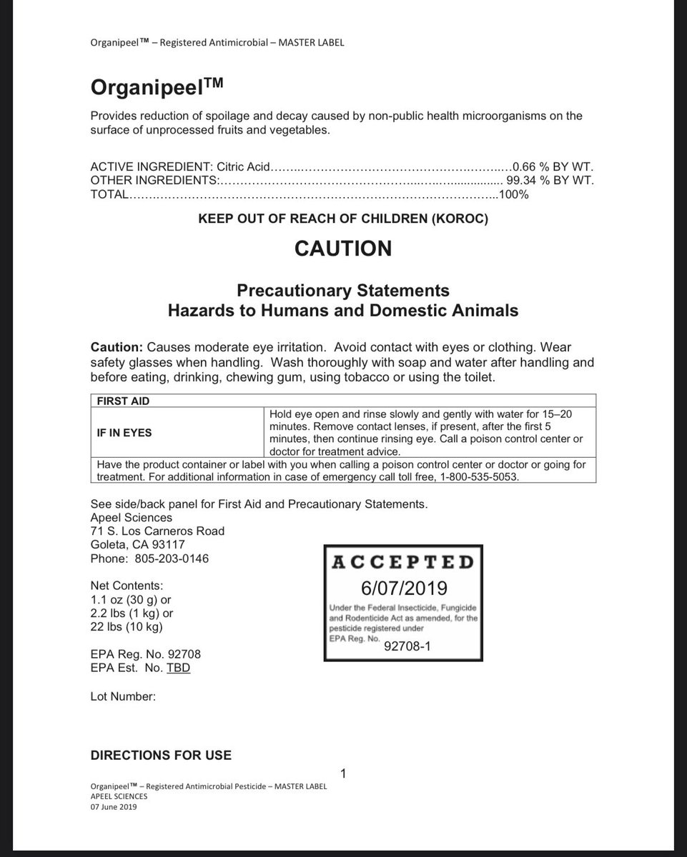 GubbaHomestead's tweet image. Did you know that Organipeel, Bill Gates' organic version of Apeel, is registered as a pesticide with the EPA and a fungicide with OMRI?
The definition of “organic” is shifting right before our eyes.
To most consumers, organic means no spraying, just clean, chemical-free food.…