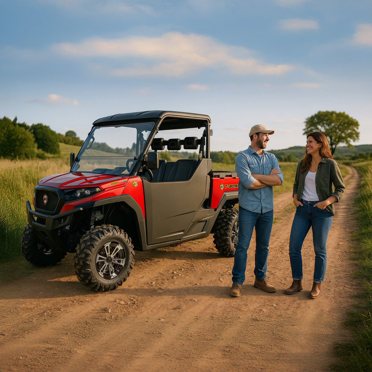 Feel the rush of power with the T-BOSS 1000, featuring a robust 1000cc v-twin that's ready to take on any challenge. Whether you're on the job or on the trail, this machine delivers the muscle you need to get it done. #UTV #4x4 #OFFROAD