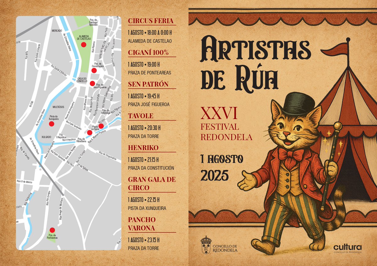 zoompontevedra's tweet image. 🎪 O XXVI Festival de Artistas de Rúa trae a Redondela o mellor circo, moito humor e a música do gran @Panchovarona. A xornada complétase coa celebración da “Shopping Night” da @empresredondela