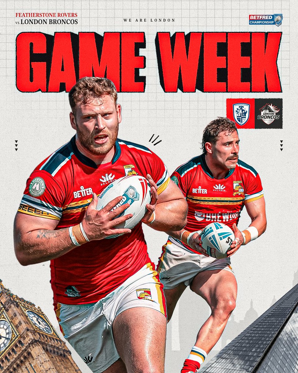 LondonBroncosRL's tweet image. ๐ฃ๏ธ| ๐๐โ๐ ๐๐๐๐๐๐๐๐!!
We are back on the road this weekend as we head up to @FevRoversRLFC.
๐๏ธ Sunday, July 27th
โฐ 3pm KO
๐๏ธ Millennium Stadium
๐๏ธ JUST ยฃ10 and available from the link below โฌ๏ธ
๐ featherstonerovers.ticketco.events/uk/en/m/e/londโฆ
#WeAreLondon๐