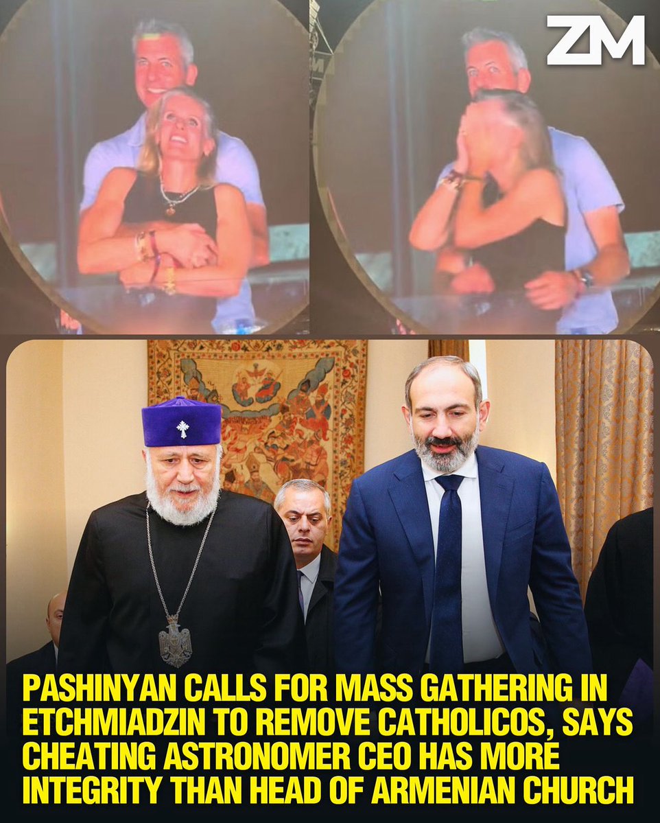 ZartonkMedia's tweet image. Pashinyan Calls For Mass Gathering in Etchmiadzin to Remove Catholicos, Says Cheating Astronomer CEO Has More Integrity Than Head of Armenian Church
➖➖➖
Armenian Prime Minister Nikol Pashinyan has intensified his public campaign against Catholicos of All Armenians Karekin II,…