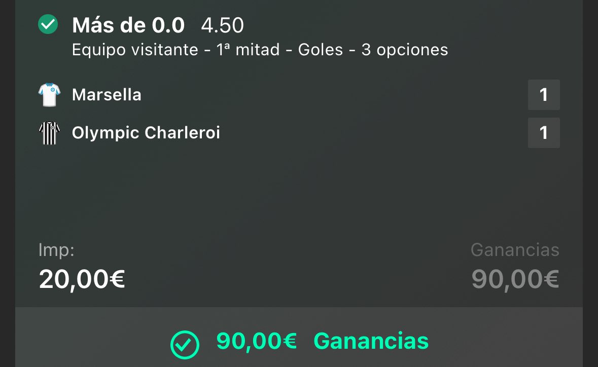 CUOTON 16 ✅✅✅✅

ya pagado en betfair la puta cabra de los amistosos está de vuelta la funbet 13 a un gol del marsella 🫠

cuota 4.5 en el gol de la primera parte también ✅✅✅

sortearé los 25€ por el telegram⏬️⏬️⏬️
