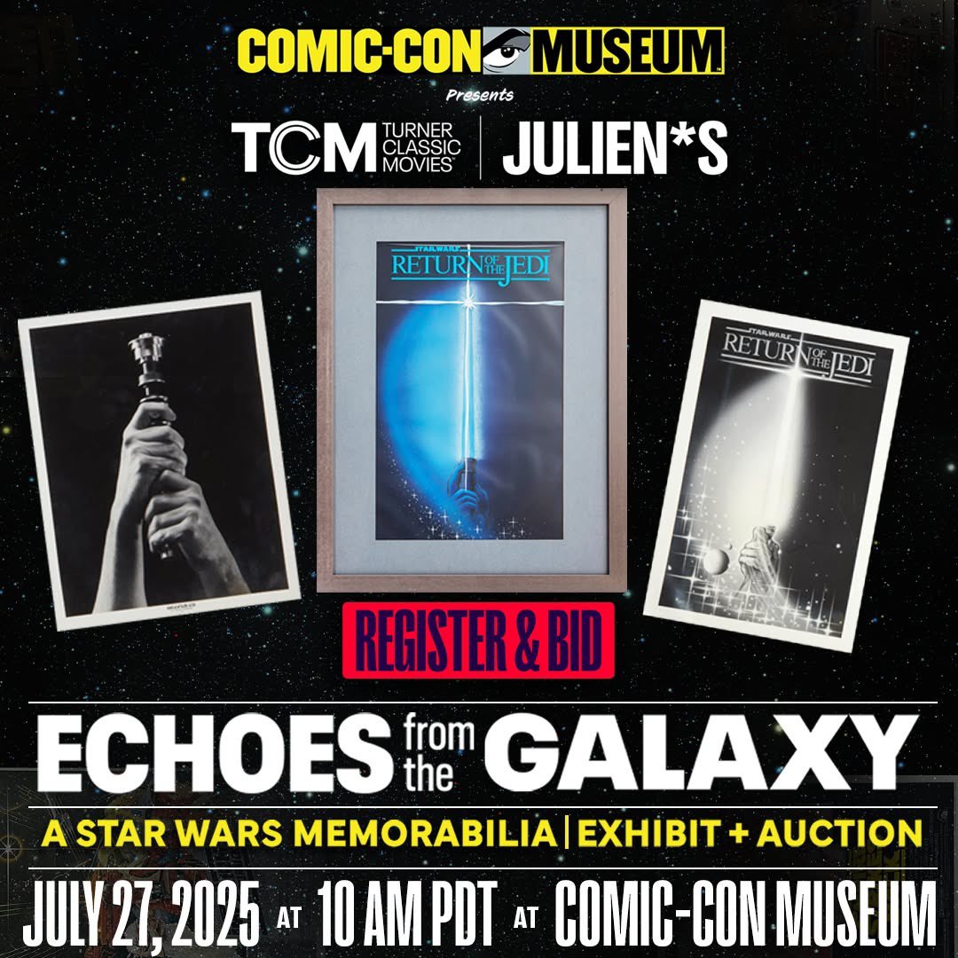 RanchoObiWan's tweet image. Nearly 300 lots of original Star Wars props, costumes, toys & more! Register for @JuliensAuctions & @tcm ECHOES from the GALAXY auction in partnership with @TheSagaMuseum & @ComicConMuseum ✨ Online bidding open now! juliensauctions.com/en/auctions/ec… #starwars