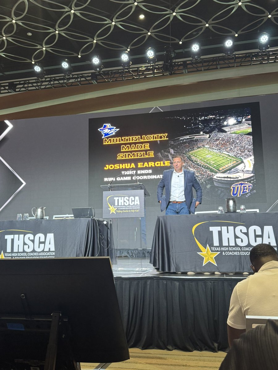 Ryan Stanchek (@coachstanchek) on Twitter photo <a href="/JoshuaEargle/">Joshua Eargle</a> Representing <a href="/UTEPFB/">UTEP Football</a> <a href="/THSCAcoaches/">THSCA</a> Coaching School‼️#ThePursuit #WinTheWest #ChaseTheLion <a href="/JoshuaEargle/">Joshua Eargle</a> Representing <a href="/UTEPFB/">UTEP Football</a> <a href="/THSCAcoaches/">THSCA</a> Coaching School‼️#ThePursuit #WinTheWest #ChaseTheLion