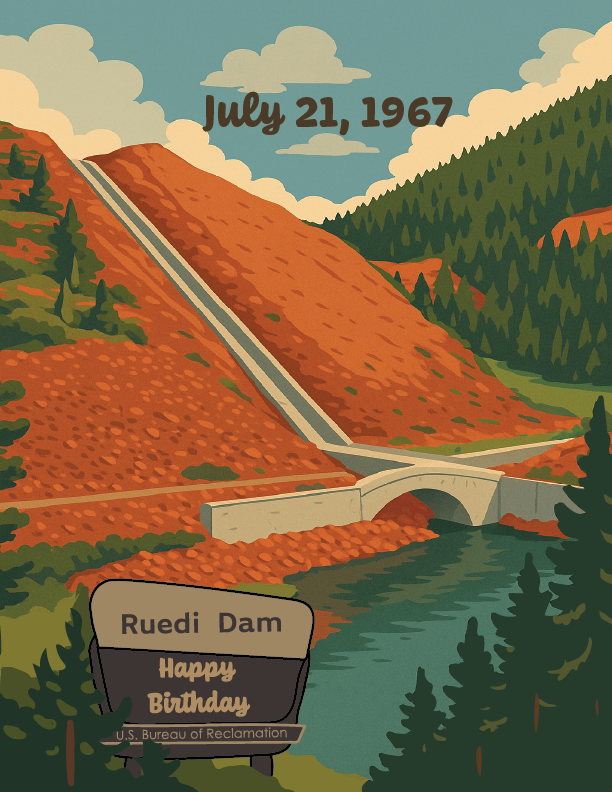 Ruedi Dam turns 58 this month—and it’s in legendary company:

🎶 The Beatles released Sgt. Pepper’s Lonely Hearts Club Band
💵 The world’s first ATM made its debut
🏈 Super Bowl I kicked off a new era in sports
🎤 Aretha Franklin dropped “Respect”

While the world was rocking out