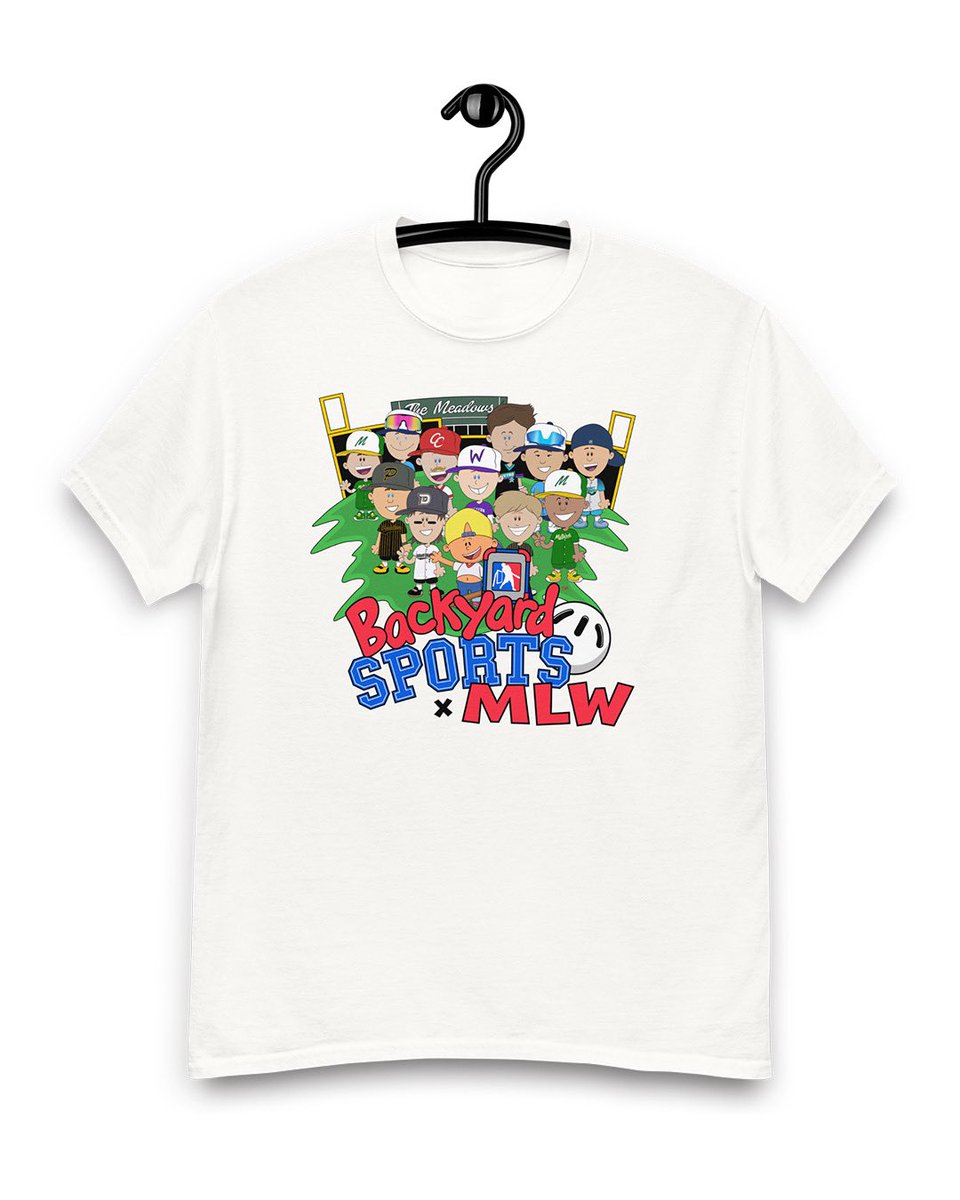 MLWWiffleBall's tweet image. The PERFECT partner for us.
MLW has been teaming up with @_BackyardSports all season long, and we just launched our very first collab t-shirt!
11 cartoon versions of MLW players alongside Pablo Sanchez, doesn’t get much better than that. 🐐
🛒: mlwmerch.com