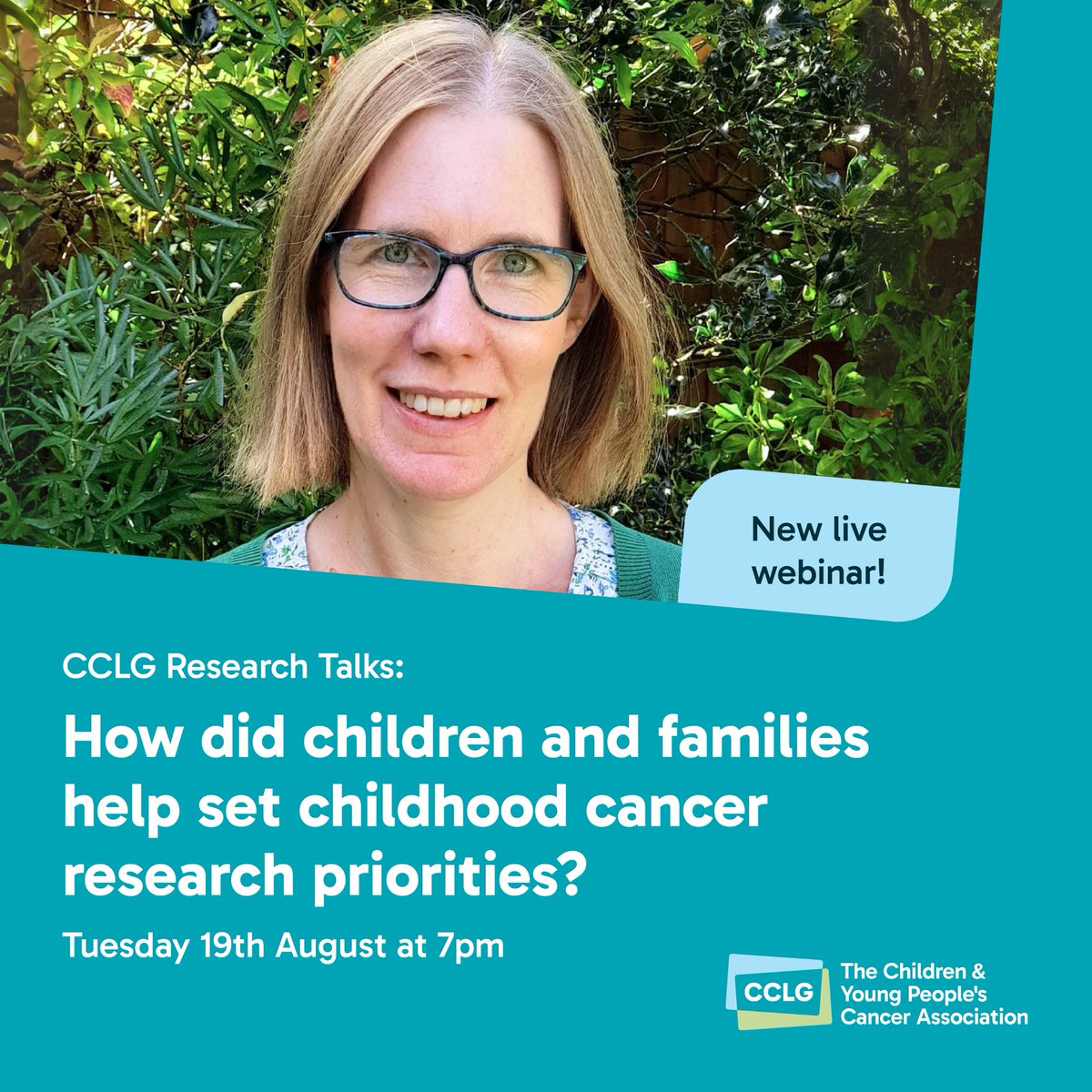 cclguk's tweet image. How did children and families help set childhood cancer research priorities? 💛🔬 Join us for our next webinar with researcher @AldissSusie on Tuesday, 19 August at 7 pm.
Register for free at bit.ly/45eGt6M