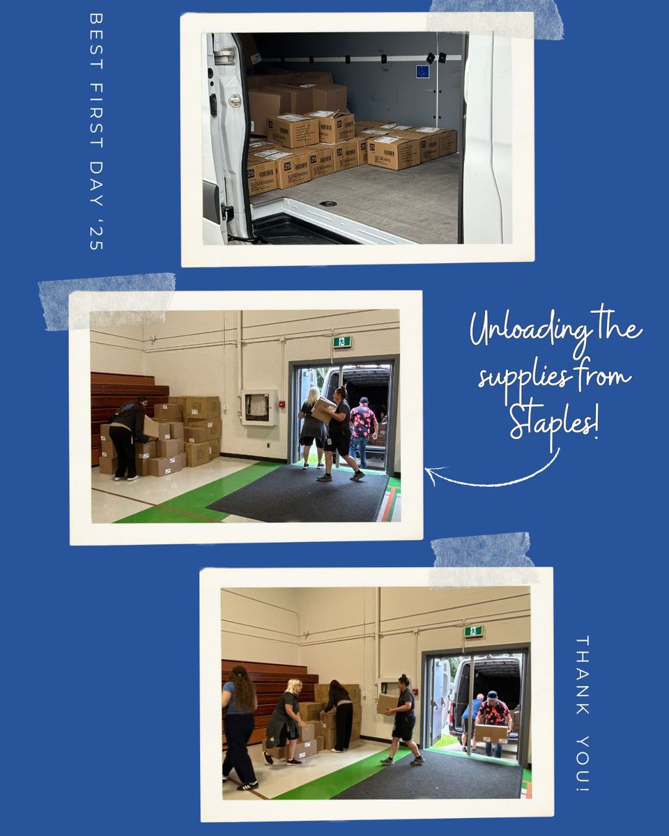 A huge thank you to our wonderful drivers from GTel who are helping pick up and deliver supplies and donations and just helped unload their first delivery to help students have their #BestFirstDay!