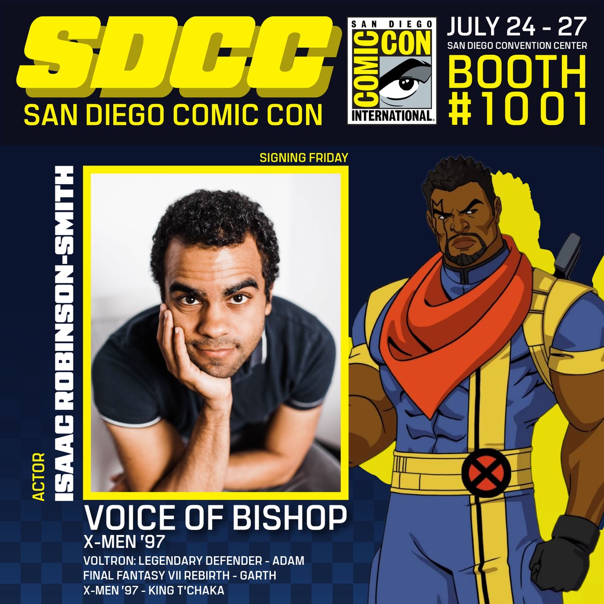 Unknown_Comics's tweet image. Bishop is in the house! 💥
Meet Issac Robinson-Smith, the voice of Bishop from X-Men '97, at SDCC! Catch him at Booth #1001, July 25!
#SDCC #Bishop #IssacRobinsonSmith #XMen97 #VoiceActor