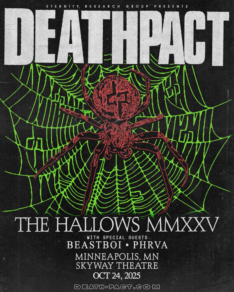 ANNOUNCEMENT!

@deathpact is bringing The Hallows MMXXV to Skyway Theatre this October with special guests <a href="/beastboisucks/">🦇 beastboi.🦇</a> &amp; <a href="/phrvabass/">Phrva</a> 🔥

Pre sale opens Wednesday at noon, General on-sale follows Thursday same time!