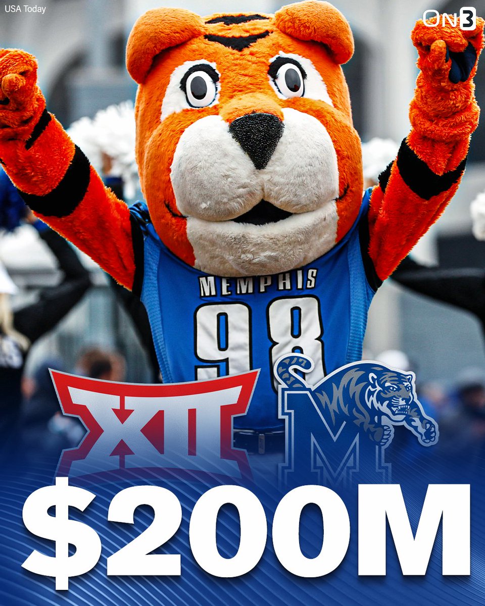 On3sports's tweet image. NEWS: Memphis has made a $200M offer to join the Big 12, @RossDellenger reports🤯
on3.com/news/report-me…