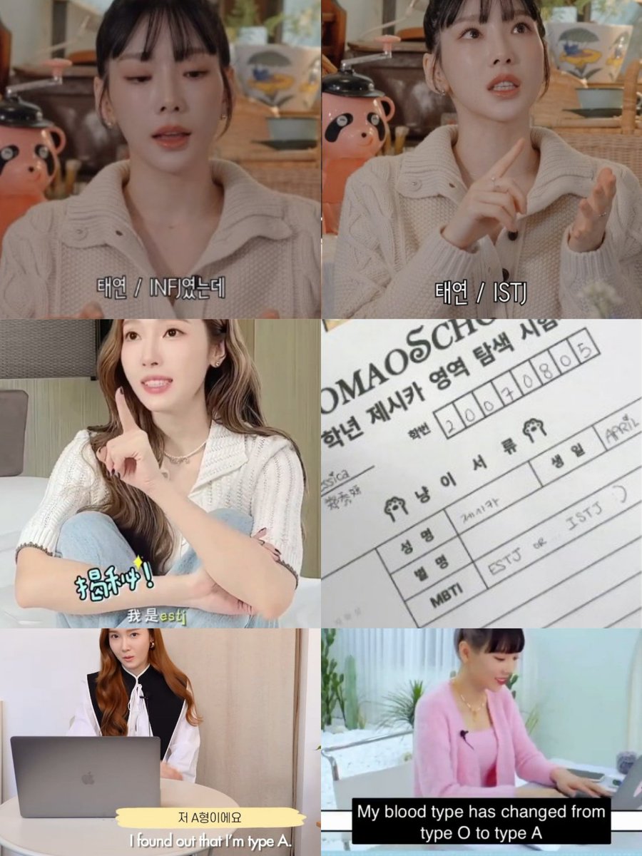 syjungies's tweet image. taeyeon: INFJ - ISTJ
jessica: ESTJ - ISTJ
taeyeon: blood type O &gt; A
jessica: blood type B &gt; A
what's next 😂