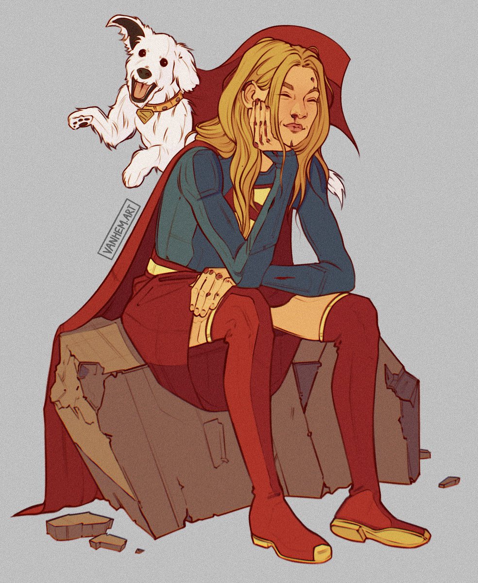 vanhem_art's tweet image. #supergirl #superman #krypto #art