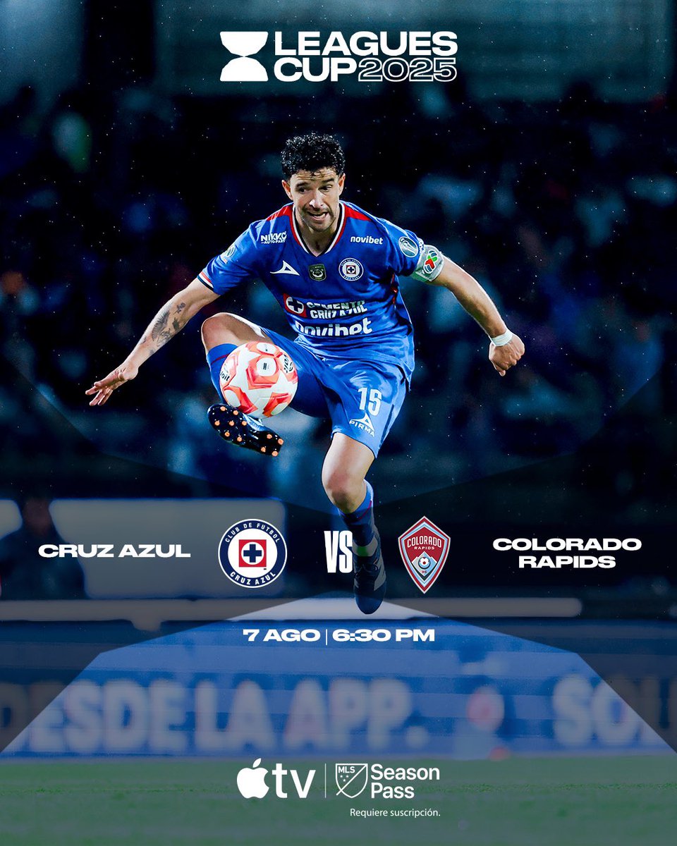 CRUZ AZUL (@cruzazul) on Twitter photo Jugaremos dos partidos de <a href="/LeaguesCup/">Leagues Cup</a> en Los Ángeles. 💙
📆 3 de agosto vs <a href="/LAGalaxy/">LA Galaxy</a>
📆 7 de agosto vs <a href="/ColoradoRapids/">Colorado Rapids</a>
🏟️ Dignity Health Sports Park
🎟️ leaguescup.com/tickets/
📺 <a href="/AppleTV/">Apple TV</a>
#AzulDePorVida #LeaguesCup Jugaremos dos partidos de <a href="/LeaguesCup/">Leagues Cup</a> en Los Ángeles. 💙
📆 3 de agosto vs <a href="/LAGalaxy/">LA Galaxy</a>
📆 7 de agosto vs <a href="/ColoradoRapids/">Colorado Rapids</a>
🏟️ Dignity Health Sports Park
🎟️ leaguescup.com/tickets/
📺 <a href="/AppleTV/">Apple TV</a>
#AzulDePorVida #LeaguesCup