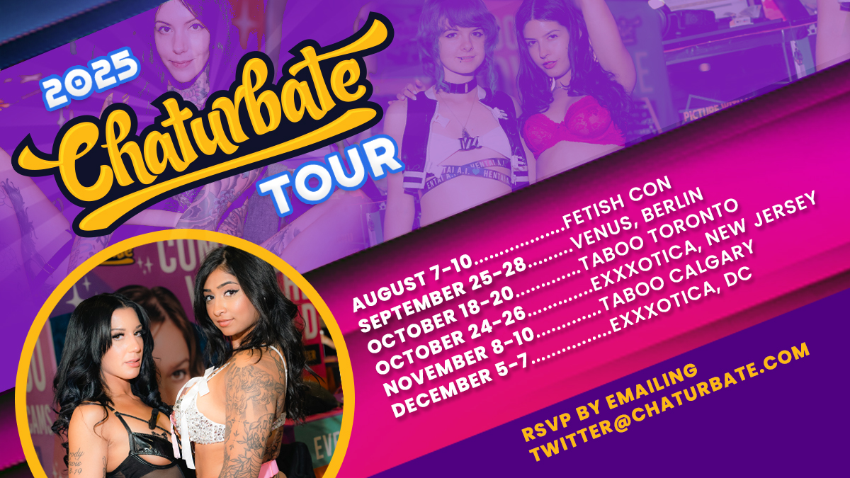 Chaturbate.com (@chaturbate) on Twitter photo Here’s where Chaturbate will be for the rest of the year. Want to join us? Email twitter@chaturbate.com to reserve your spot and get the details. 🧡 Here’s where Chaturbate will be for the rest of the year. Want to join us? Email twitter@chaturbate.com to reserve your spot and get the details. 🧡