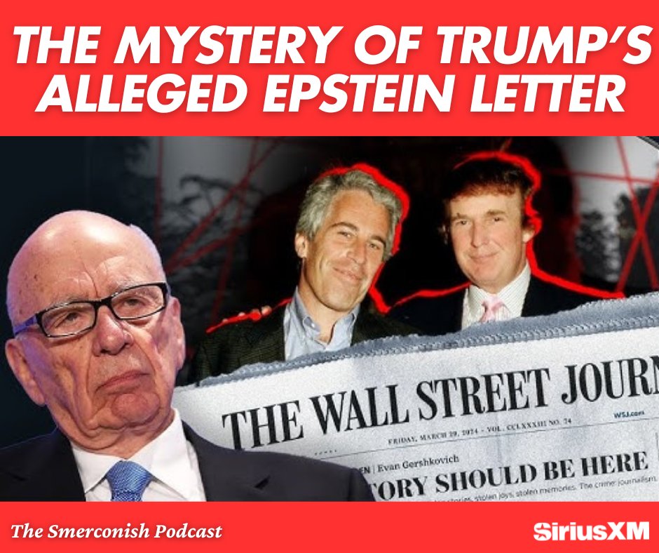 smerconish's tweet image. Michael unpacks the explosive WSJ report alleging Trump wrote a bizarre birthday letter to Jeffrey Epstein, plus Trump’s denial and $10 billion lawsuit. Michael analyzes the legal, political, and cultural implications.
Listen to the #podcast here 🎧➡️ loom.ly/7l3hQnE