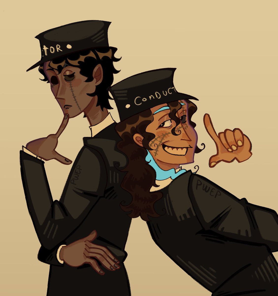 Pwepplle's tweet image. #ghostisland my ocs reminded me of these two so i had to draw them cosplaying 🫣