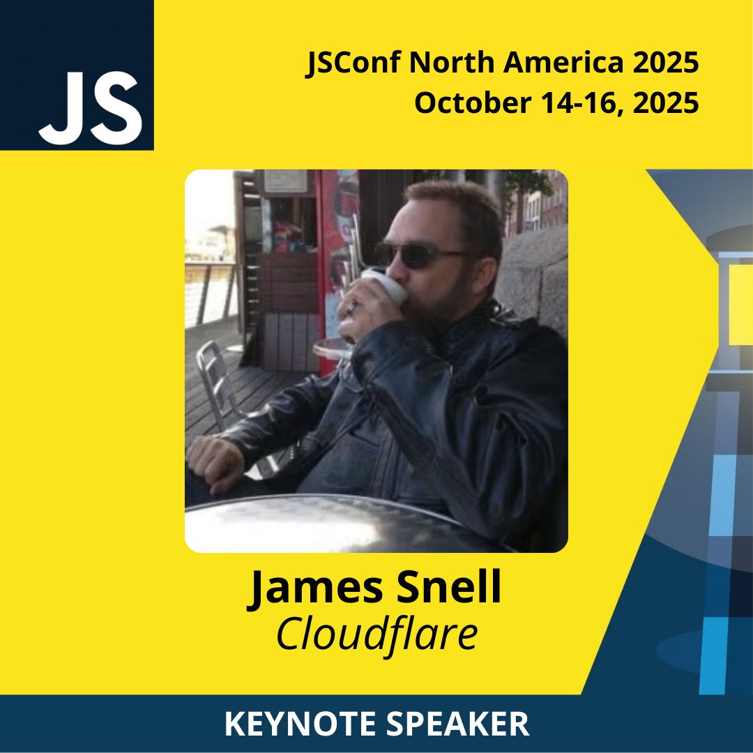 jsconf's tweet image. JSConf Featured Keynote Speaker: James Snell βοΈ
As Principal Systems Engineer at Cloudflare and a key figure in Node.js, James Snell is at the forefront of web infrastructure.
Hear what he has to say on stage at #JSConf: hubs.la/Q03nQSHR0