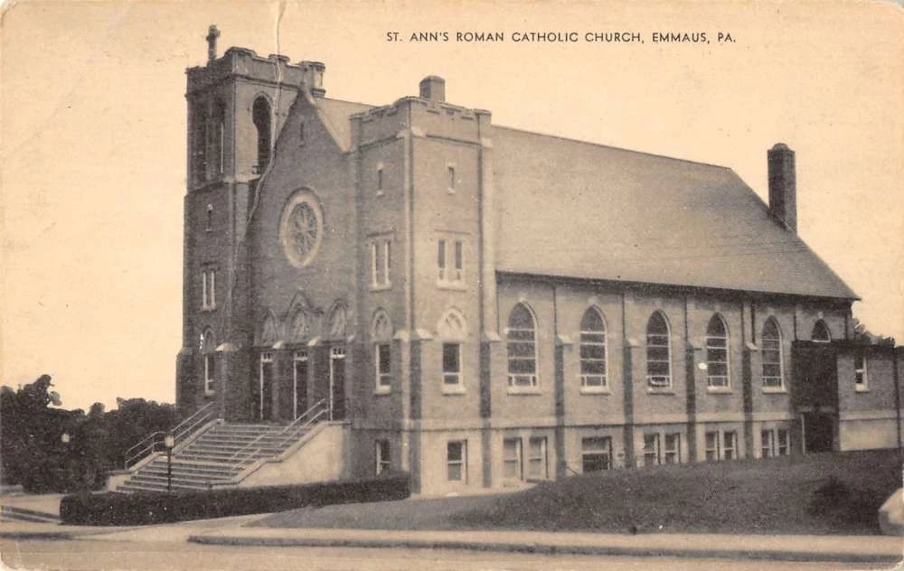 AnthonyEsolen's tweet image. On the left, the old St. Ann's Church in Emmaus, PA. The interior was even lovelier. On the right, the new St. Ann's. The interior is worse. Why? Why was nobody embarrassed?