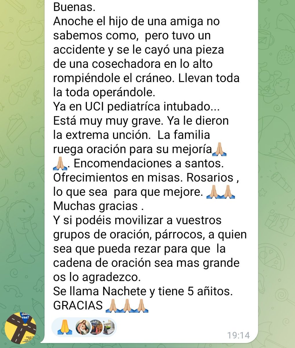 Piden oración por Nachete de 5 años. Está muy grave. Es urgente.