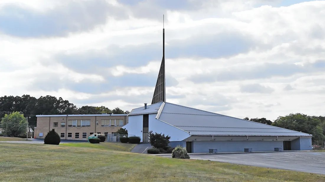 AnthonyEsolen's tweet image. On the left, the old St. Ann's Church in Emmaus, PA. The interior was even lovelier. On the right, the new St. Ann's. The interior is worse. Why? Why was nobody embarrassed?