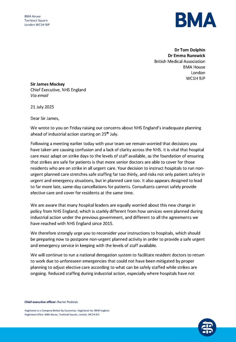 InfamousGasman's tweet image. NHS England wants unsafe staffing during strikes.
@TheBMA is calling for safe staffing.
Tell me again how doctor's striking are the safety issue and not NHS England