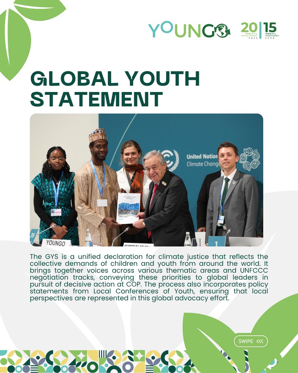 Connect4Climate's tweet image. If you're under 35, @youngo_unfccc wants YOUR contribution to the Global Youth Statement by August 15: docs.google.com/forms/d/e/1FAI…
By synthesizing the perspectives of young people worldwide, the statement will powerfully illustrate the need for climate justice at #COP30 🌍