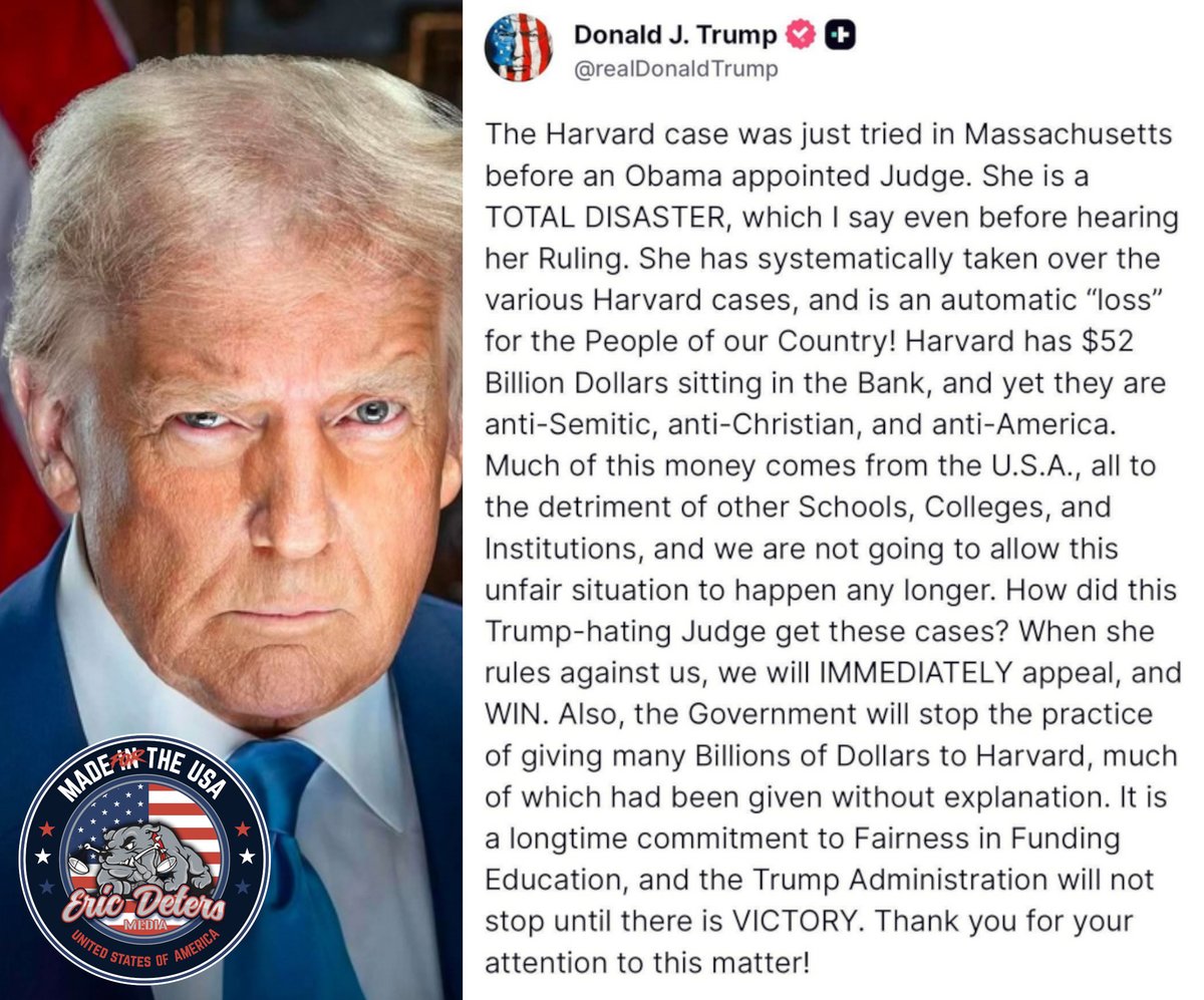 bulllaw's tweet image. 🚨#BREAKING: President Trump announces the federal government will now STOP giving billions to Harvard.