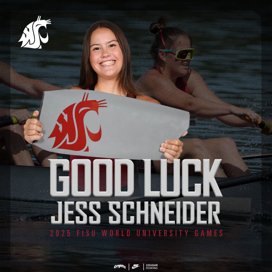 WSUCougarRowing's tweet image. 𝙂𝙊𝙊𝘿 𝙇𝙐𝘾𝙆 to Jess Schneider at the FISU World University Games in Berlin this week!
📰 | wsucougars.com/news/2025/7/22…
#GoCougs