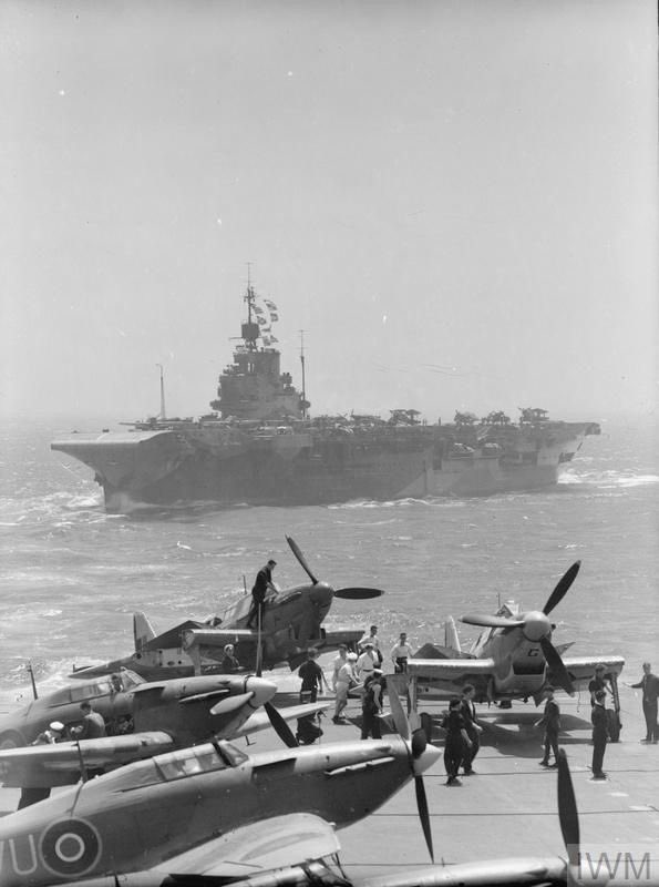 Empireaesth's tweet image. Aircraft Carrier HMS Indomitable seen from HMS Victorious during Malta Convoys (1942)