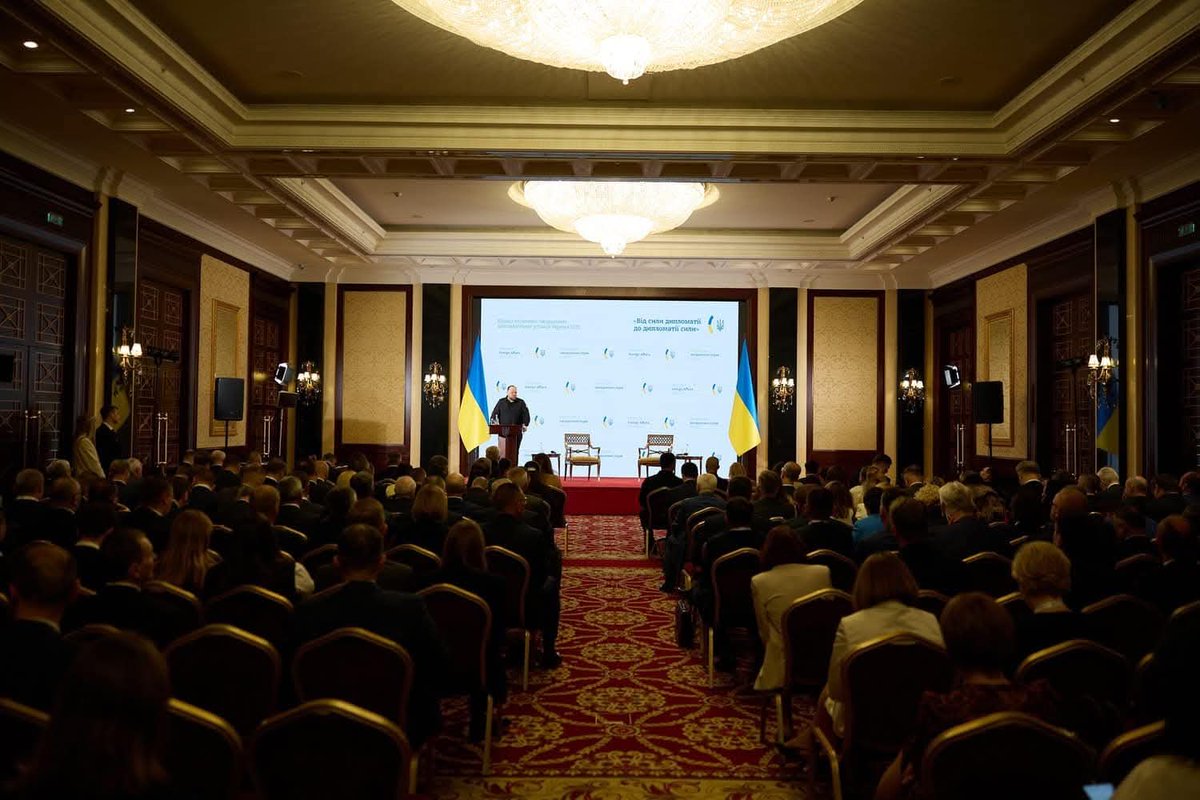 Ole_Kondratiuk's tweet image. Annual Conference of 80 Heads of Ukraine’s Foreign Diplomatic Missions: “From the Strength of Diplomacy to the Diplomacy of Strength”.
With the participation of President @ZelenskyyUa, Speaker of the Verkhovna Rada @r_stefanchuk, Prime Minister @Svyrydenko_Y, Minister of Foreign…