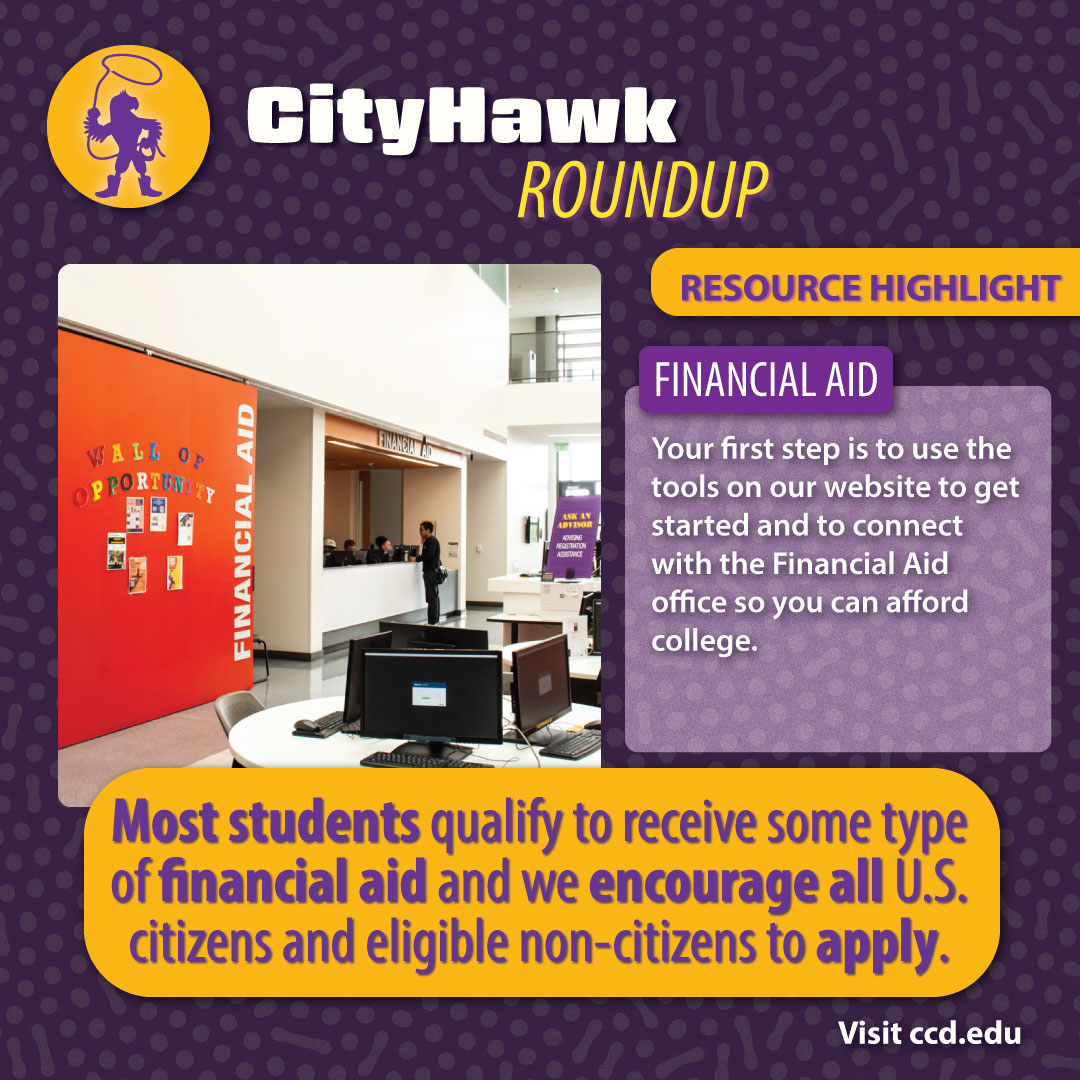 Our Weekly Roundup keeps you in the loop with campus events, resources, important dates, program information sessions, and more. Share this with a friend to help spread community resources! Go to CCD.edu/calendar to learn more about our information sessions!