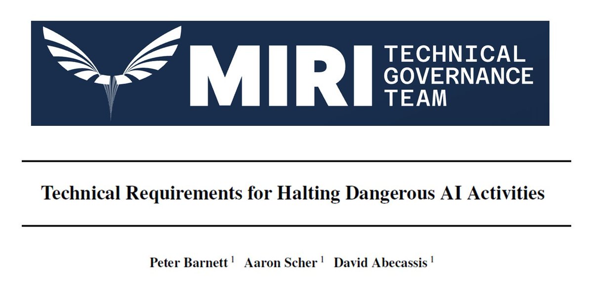 DrTechlash's tweet image. MIRI had just published the most Orwellian proposal possible:
· Government surveillance of datacenters via hardware-enabled mechanisms and software-based tools.
· Tracking personnel: Surveillance of key AI researchers and their locations, computers, and research activities.
WTF