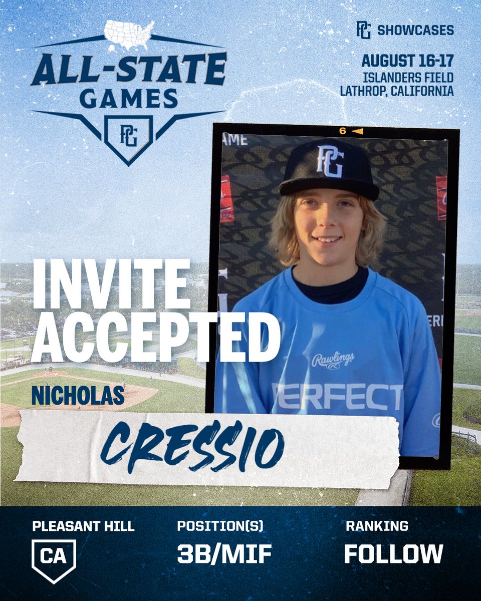 California_PG's tweet image. 🚨INVITE ACCEPTED🚨
Nicholas Cressio (CA) has accepted his invitation to head to the 2025 PG Northern California All-State Games in Lathrop, CA! 🔥
@PGShowcases @PerfectGameUSA