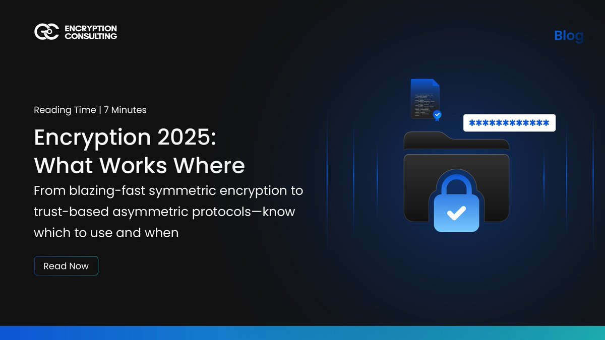 encryptioncons's tweet image. Which is more secure, symmetric or asymmetric encryption? Discover the details in our blog.
ow.ly/Vfcv50WsQYN
#EncryptionConsulting #EncryptionStrategy #SymmetricEncryption #AsymmetricEncryption #CyberSecurity #DataProtection #DigitalSecurity #TLS #HSM