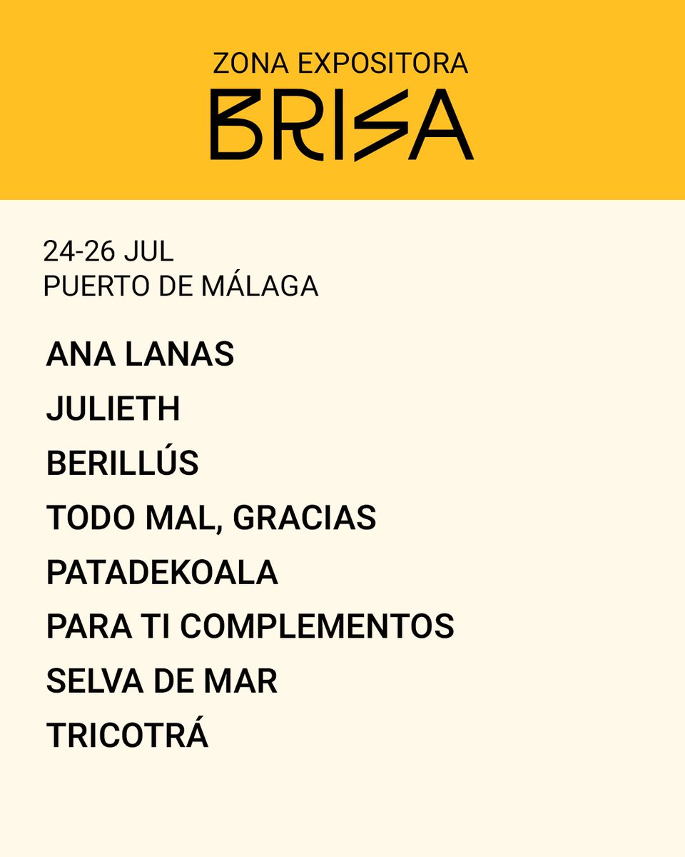 Este jueves comienza el Festival Brisa y algunas de nuestras marcas adheridas estarán allí para disfrutarlo juntos 🙌🏻🌟
Productos malagueños🪡, con descuentos malagueños y algunas creaciones exclusivas para el evento ✨

#malagademoda #talentooriginal #evento #diputacionmalaga