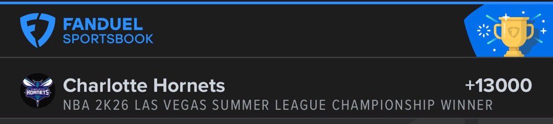 JoeDellera's tweet image. SUMMER LEAGUE BANGER +13000 ✅
$10 would have paid $1,300 🤯
Dominating NBA Futures Yearly 📈
I’m firing away NBA Season Futures Soon ⬇️
dubclub.win/af/afl-r527e/
Don’t miss out on the next winner ⏰