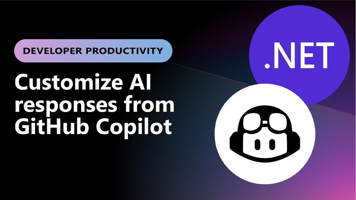 dotnet's tweet image. .NET developers: streamline your Copilot experience with custom instructions.
Define your team’s style, structure, and standards once—Copilot will follow.
Less repetition, more precision. #dotnet #GitHubCopilot
🛠️ msft.it/6015Sh933