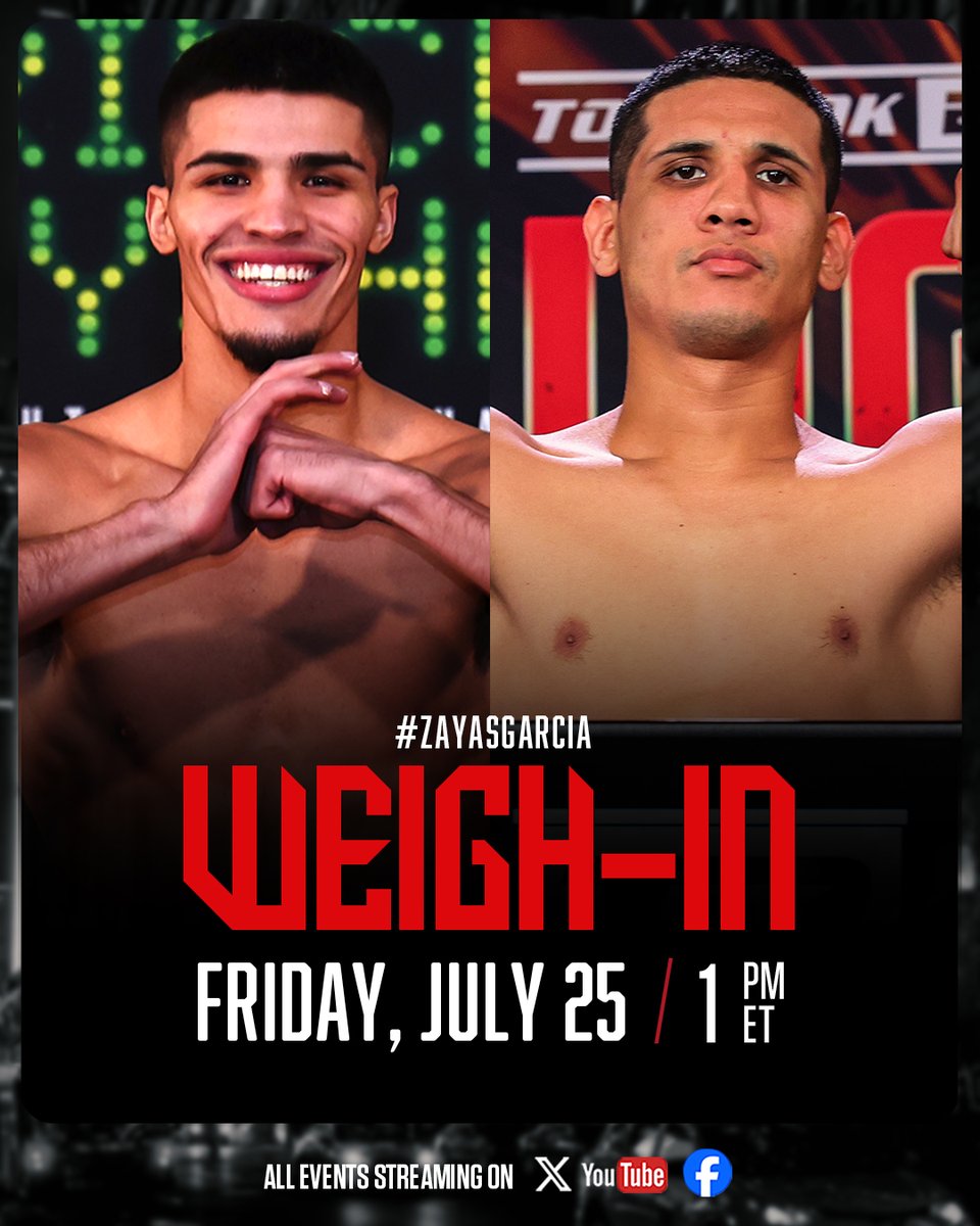 trboxing's tweet image. AND WE'RE BACK 🗽
Follow all the #ZayasGarcia fight week activities live on @X!