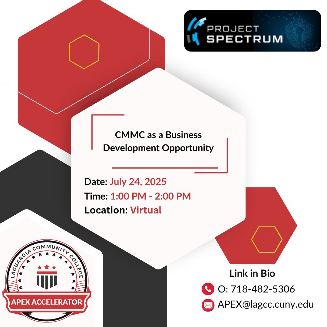 If you're in the Defense Industrial Base, CMMC compliance isn’t just a requirement; it’s a business opportunity.
Join the Project Spectrum webinar to learn how to turn your cybersecurity investment into a growth tool.

#CMMC #Cybersecurity #GovCon #DoD #ProjectSpectrum