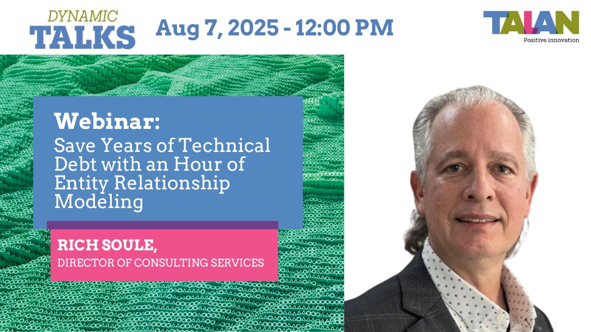 TalanOracleTech's tweet image. Years of tech debt can start with one “easy” design choice.
Join us Aug 7 at 12 PM, or our upcoming webinar to learn how better entity relationship modeling can save you from that fate.
#orcldb #technicaldebt #datamodeling @richsoule
createch.zoom.us/webinar/regist…